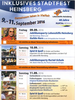 Programm Stadtfest Heinsberg