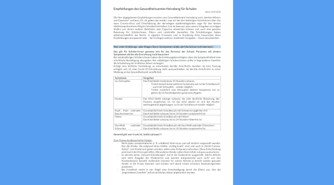 Corona vorschau Infoblatt Schulen 16.09.2020